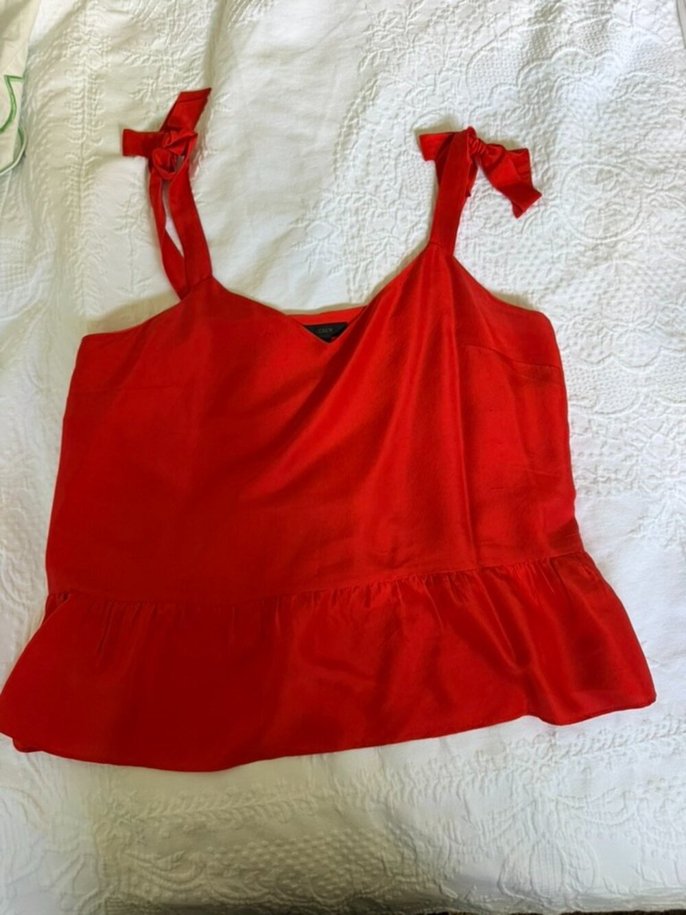 J.Crew Silk Orange Tie Top